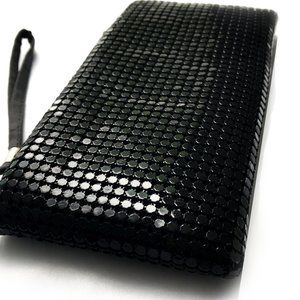 Luxe Midnight Black Mesh Wristlet